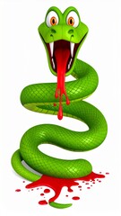 Fototapeta premium Green snake cartoon background 