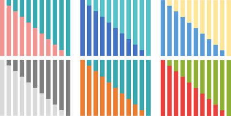 棒グラフのグラフィック素材イラストセット