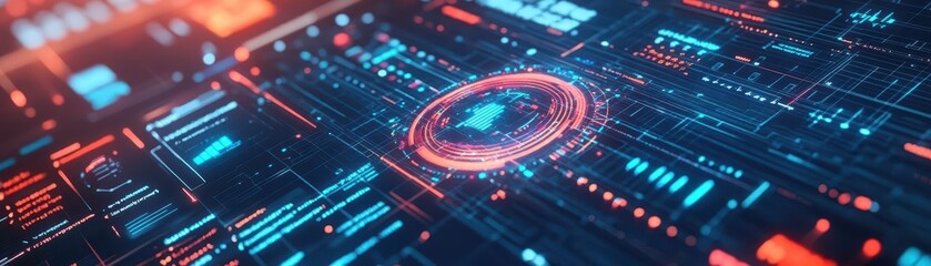 Fototapeta premium Futuristic Abstract Background Featuring Circular Shape with Vibrant Colors and Smooth Gradients Creating a Dynamic and Engaging Visual Experience