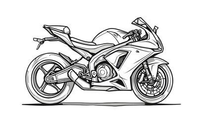 Fototapeta premium Motorcycle Drawing Illustration