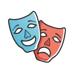 theater mask icon, theater mask vector illustration-simple illustration of theater mask, perfect for theater mask logos and icons