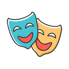 theater mask icon, theater mask vector illustration-simple illustration of theater mask, perfect for theater mask logos and icons