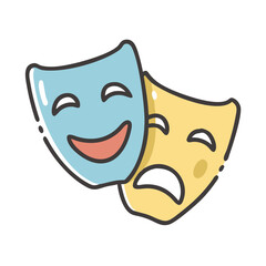 theater mask icon, theater mask vector illustration-simple illustration of theater mask, perfect for theater mask logos and icons