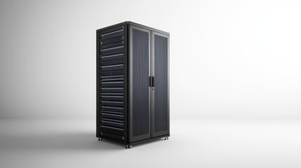 Modern Data Center Rack with Cooling System for Server Storage and Organization