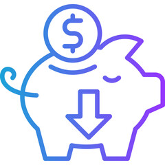 Cost Savings line gradient icon