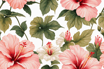 seamless pattern with Hibiscus