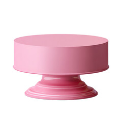 Pink round pedestal display, cut out isolated on transparent or white background. A high resolution PNG image of Pink round pedestal display, cut out.