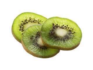 Fototapeta premium Close-Up of Sliced Kiwi Fruit Isolated on White Background Transparent Background