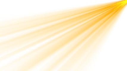 Yellow spotlight beam shining isolated on transparent background illustrations