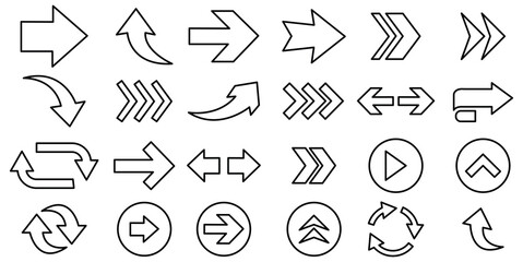 Black arrow icon big sets. Arrow icon set.
