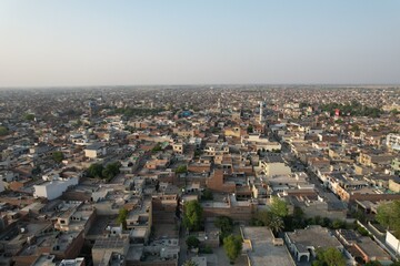 Obraz premium Aerial view of residential area of city Sheikhupura in Pakistan