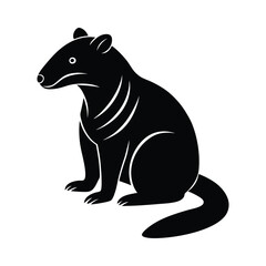 Binturong Sitting Vector Silhouette