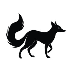 Dhole Running Tail Vector Silhouette