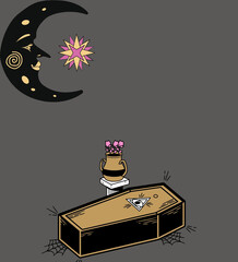 mysterious coffin because there is an eye logo on the coffin