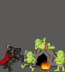 a knight visits a cave of goblins to be exterminated