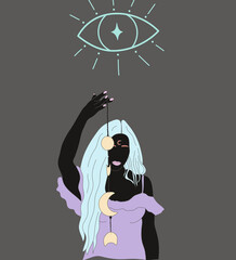 a woman who controls the solar system