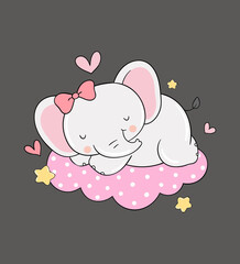 sleeping girl elephant