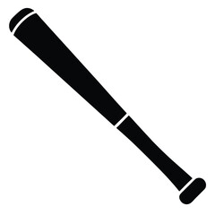 Classic Baseball Bat Silhouette  Vector Illustration of a Wooden Bat