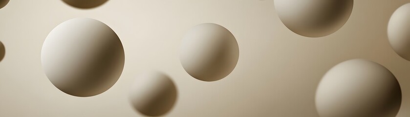 Abstract design of light beige spheres.