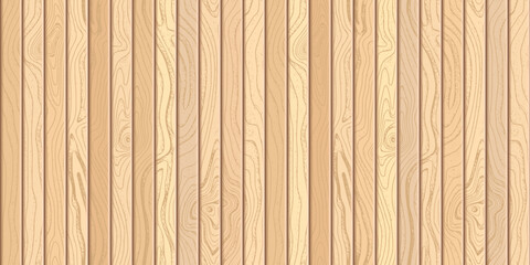 Fototapeta premium Wood plank wall, vertical slats, wood texture seamless pattern, different tones, vector design