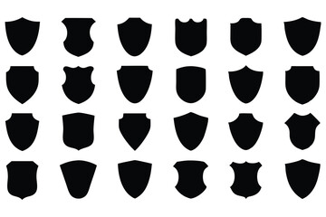 Collection of Black Shield Silhouettes in Various Styles