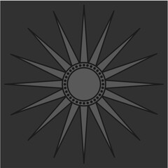 antique sun illustration; vintage solar depiction