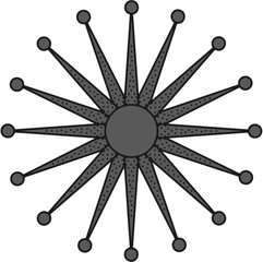 antique sun illustration; vintage solar depiction