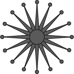 antique sun illustration; vintage solar depiction