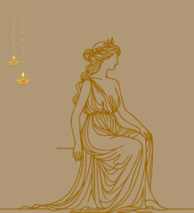 A very graceful goddess with a beautiful face