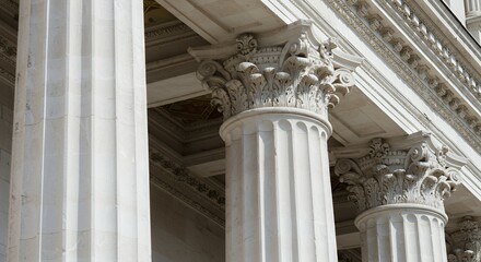 White Marble Column Architecture Detail
