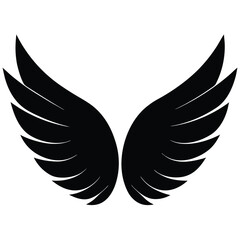 Obraz premium Elegant Black Wings Symbol of Freedom, Power, and Flight
