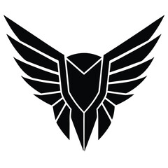 Fototapeta premium Abstract Black Winged Shield Graphic Design Element
