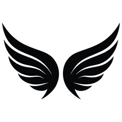 Elegant Black Wings Illustration Vector Graphic Design Element