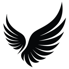 Black Wings Illustration Abstract Avian Design, Graphic Element for Logos, and Creative Projects