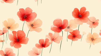 Minimalist Botanical Flower Design on Beige Pastel Background