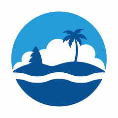 Beach icon on white background