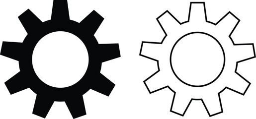 setting, icon set, tools, cog, gear, sign, vector, collection, isolated, transparent, background, engineering, horizontal, business, symbol, web, app, line, flat, black, solid, illustration, clip art,