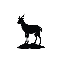 Serow Rocky Terrain Vector Silhouette