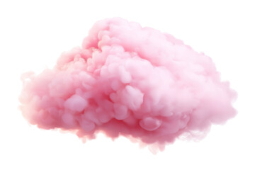 Pink fluffy cloud like cotton candy  isolated on white background