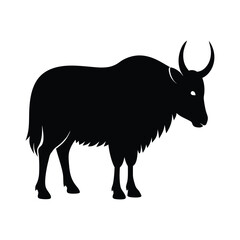 Takin Grazing Horns Vector Silhouette