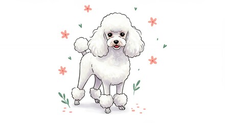 White poodle illustration design