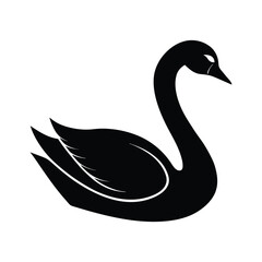 Swan Trumpeting Neck Vector Silhouette