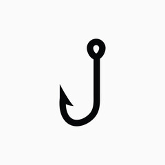 Fishing hook icon, hook logo fully editable vector template