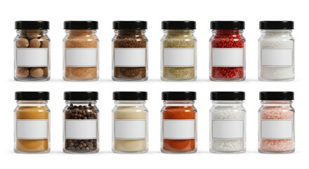 Spice Jar Collection with Blank Labels