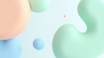 Abstract Background With Soft Floating Fluid Shapes And Minimalistic Layout