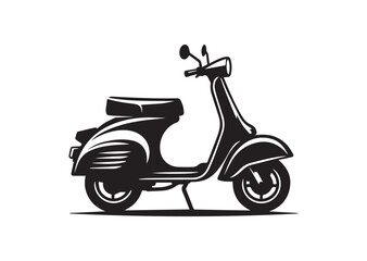 Obraz premium Scooter Icon, Scooter Bike Silhouette Vector