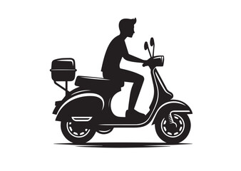Obraz premium Scooter Icon, Scooter Bike Silhouette Vector