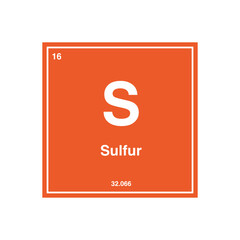 sulfur periodic vector isolated on transparent background