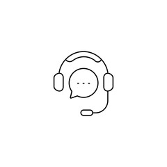 single outline icon chat support. linier icon collection. editable stroke. vector illustration.