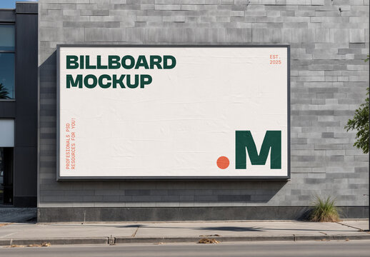 Billboard on Facade Mockup